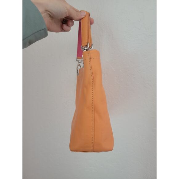 Brighton Jodi Leather Handbag Purse‎ Orange Reversible French Country Romantic - Picture 8 of 16